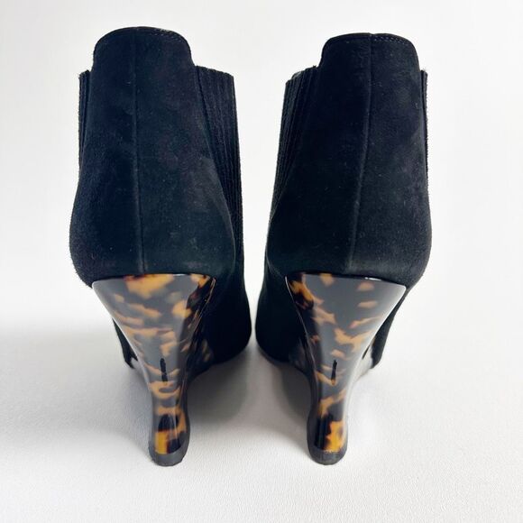 DIOR Optic-D Black Tortoiseshell Heel Ankle Boot Size 37.5 Pointed Toe Leather - Picture 11 of 16